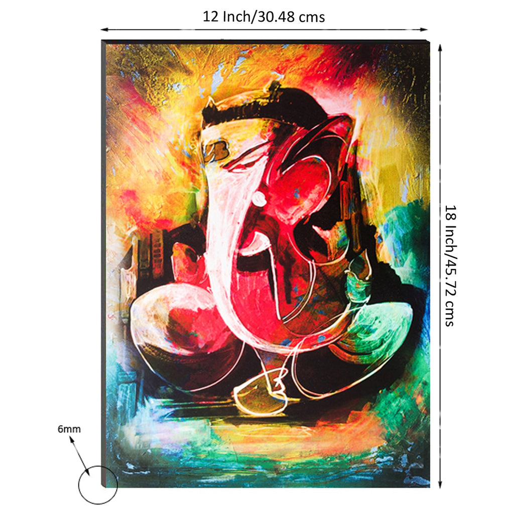 6MM MDF Lord Ganesha Satin Matt Texture UV Art Painting Kafalo