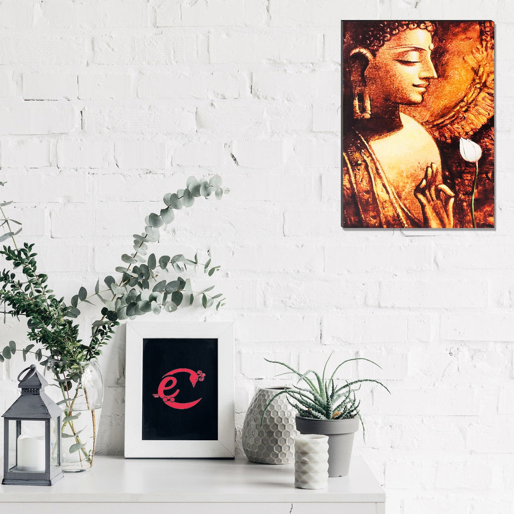 6MM MDF Meditating Lord Buddha Satin Matt Texture UV Art Painting Kafalo