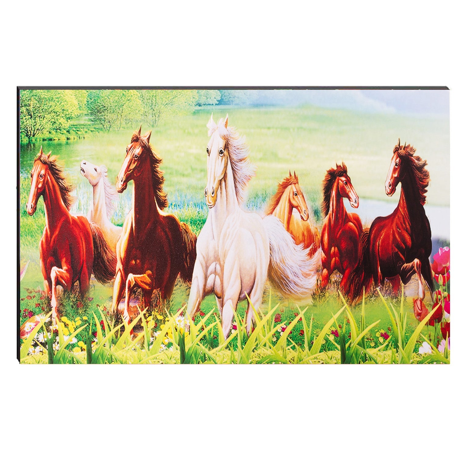 Seven Running Horses Painting Digital Printed Animal Wall Art Kafalo