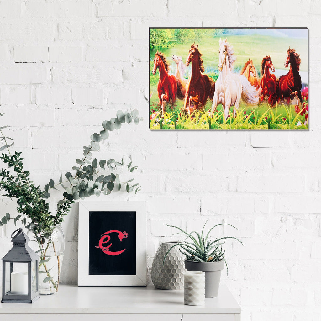 Seven Running Horses Painting Digital Printed Animal Wall Art Kafalo