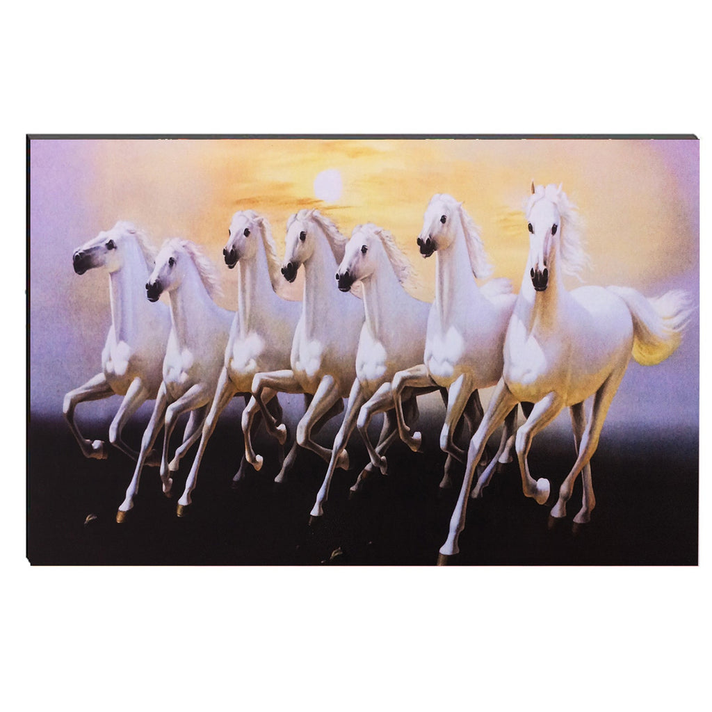 6MM MDF 7 Lucky Running Horses Satin Matt Texture UV Art Painting Kafalo