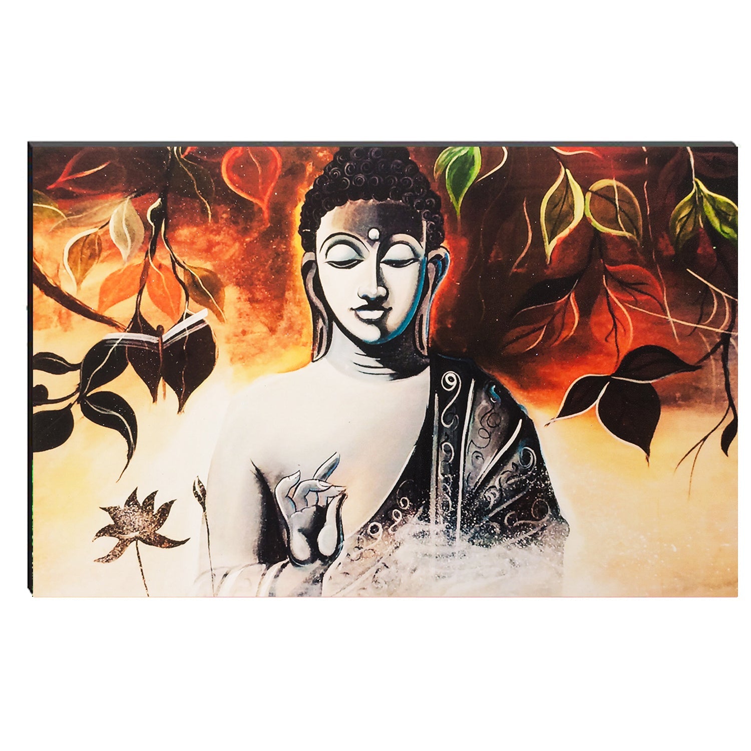 6MM MDF Meditating Lord Buddha Satin Matt Texture UV Art Painting Kafalo