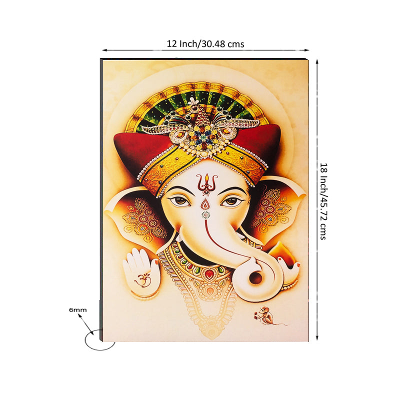 6MM MDF Lord Ganesha Satin Matt Texture UV Art Painting Kafalo