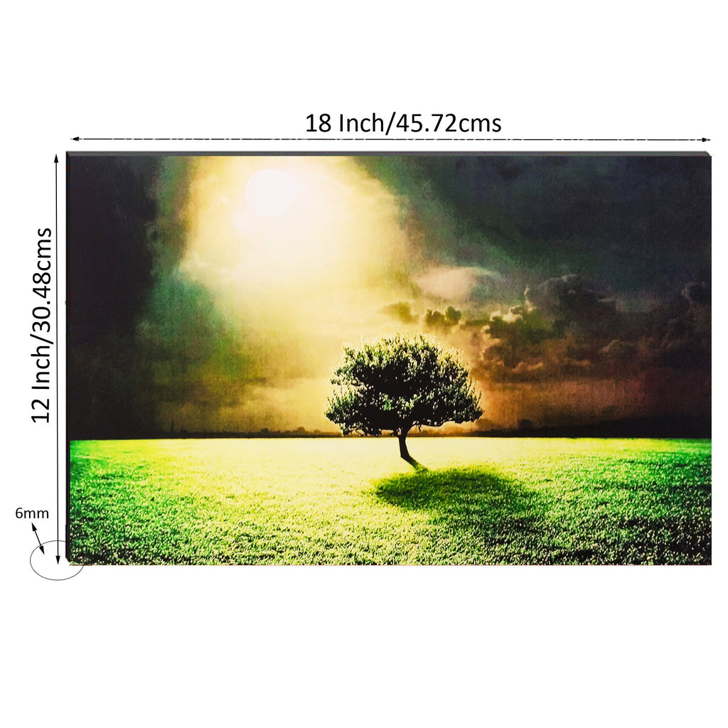 6MM MDF Beautiful Tree Under Moon Light Satin Matt Texture UV Art Painting Kafalo