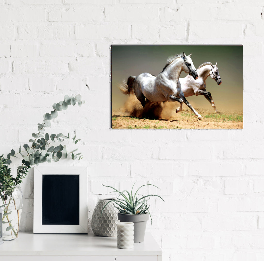 6MM MDF Running Horses Satin Matt Texture UV Art Painting Kafalo