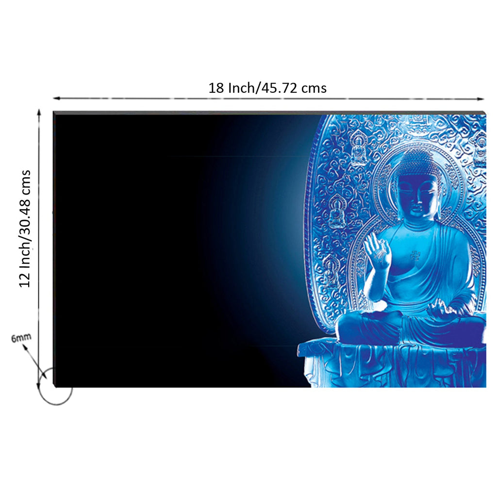 6MM MDF Meditating Lord Buddha Satin Matt Texture UV Art Painting Kafalo