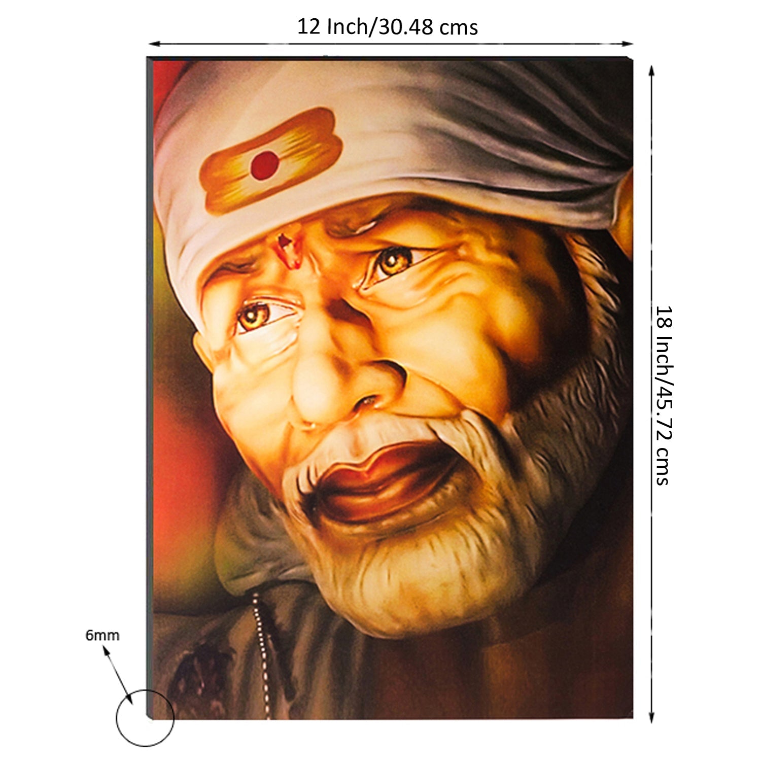 6MM MDF Sai Baba Satin Matt Texture UV Art Painting Kafalo