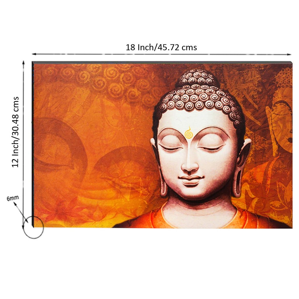 6MM MDF Spiritual Lord Buddha Satin Matt Texture UV Art Painting Kafalo