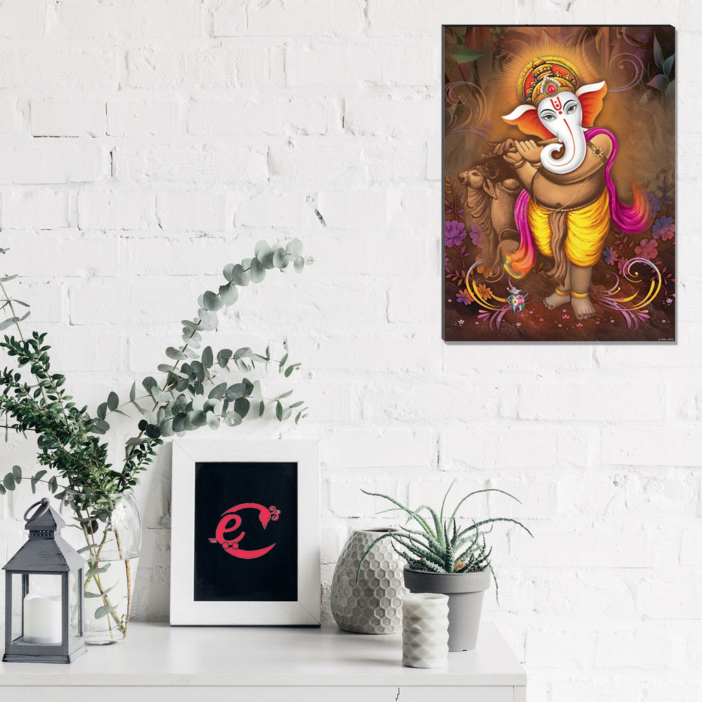 6MM MDF Lord Ganesha Satin Matt Texture UV Art Painting Kafalo
