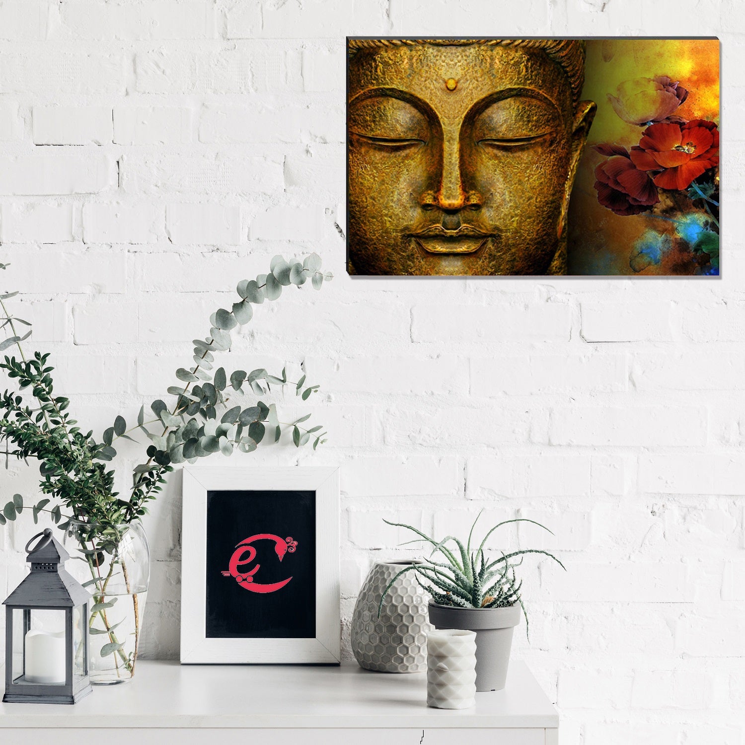 6MM MDF Meditating Lord Buddha Satin Matt Texture UV Art Painting Kafalo