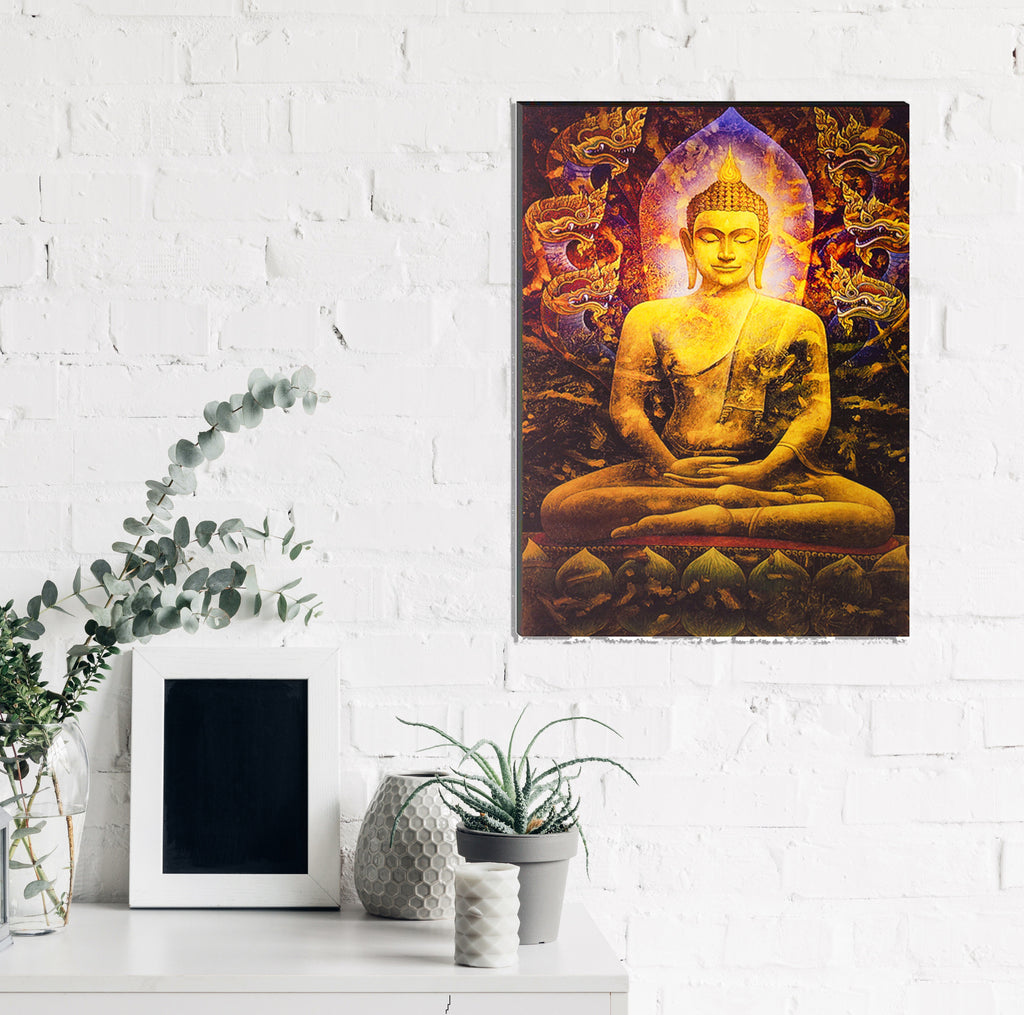 6MM MDF Spiritual Lord Buddha Satin Matt Texture UV Art Painting Kafalo