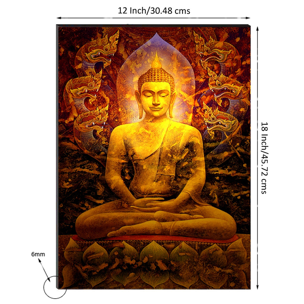 6MM MDF Spiritual Lord Buddha Satin Matt Texture UV Art Painting Kafalo