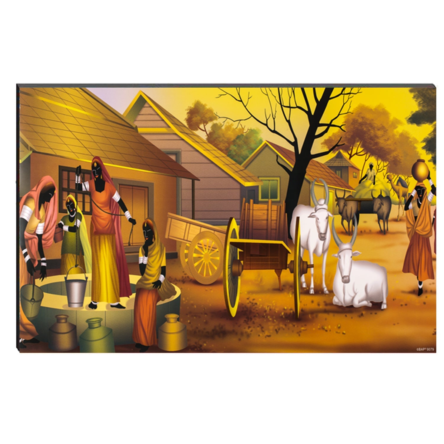 6MM MDF Village View Satin Matt Texture UV Art Painting Kafalo