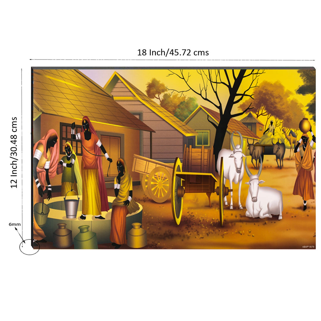 6MM MDF Village View Satin Matt Texture UV Art Painting Kafalo