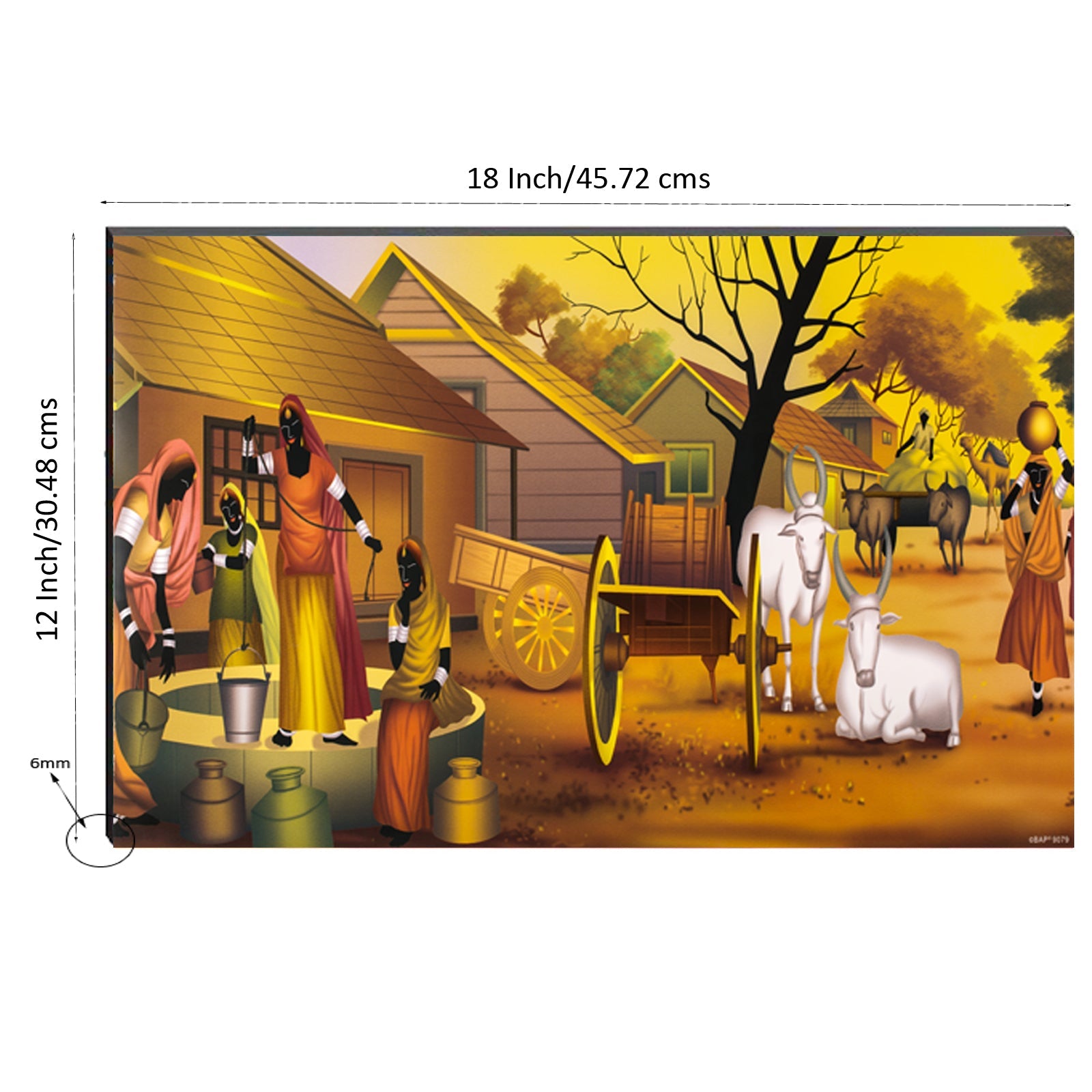 6MM MDF Village View Satin Matt Texture UV Art Painting Kafalo