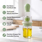 Two In One Oil Brush And Spray Bottle 180ml Green Nestasia