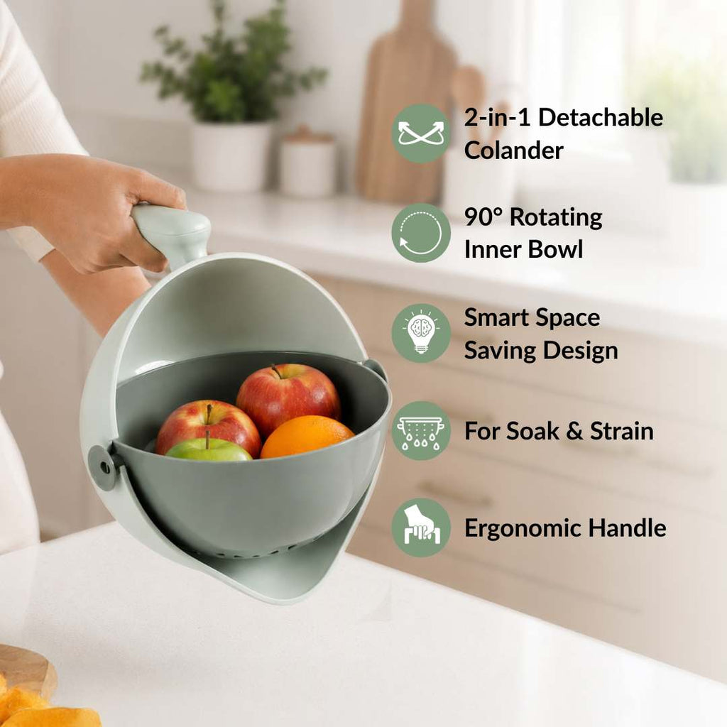 2 In 1 Kitchen Colander And Bowl 2000ml Nestasia