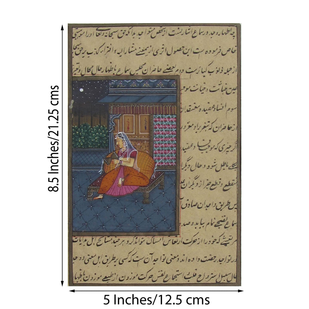 Rajasthani Miniature of Ragini Original Art Paper Painting Kafalo