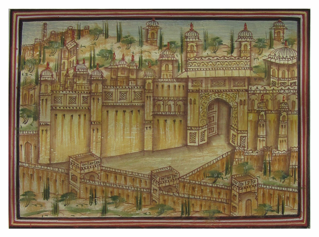 The Amer Fort Original Art Paper Painting Kafalo