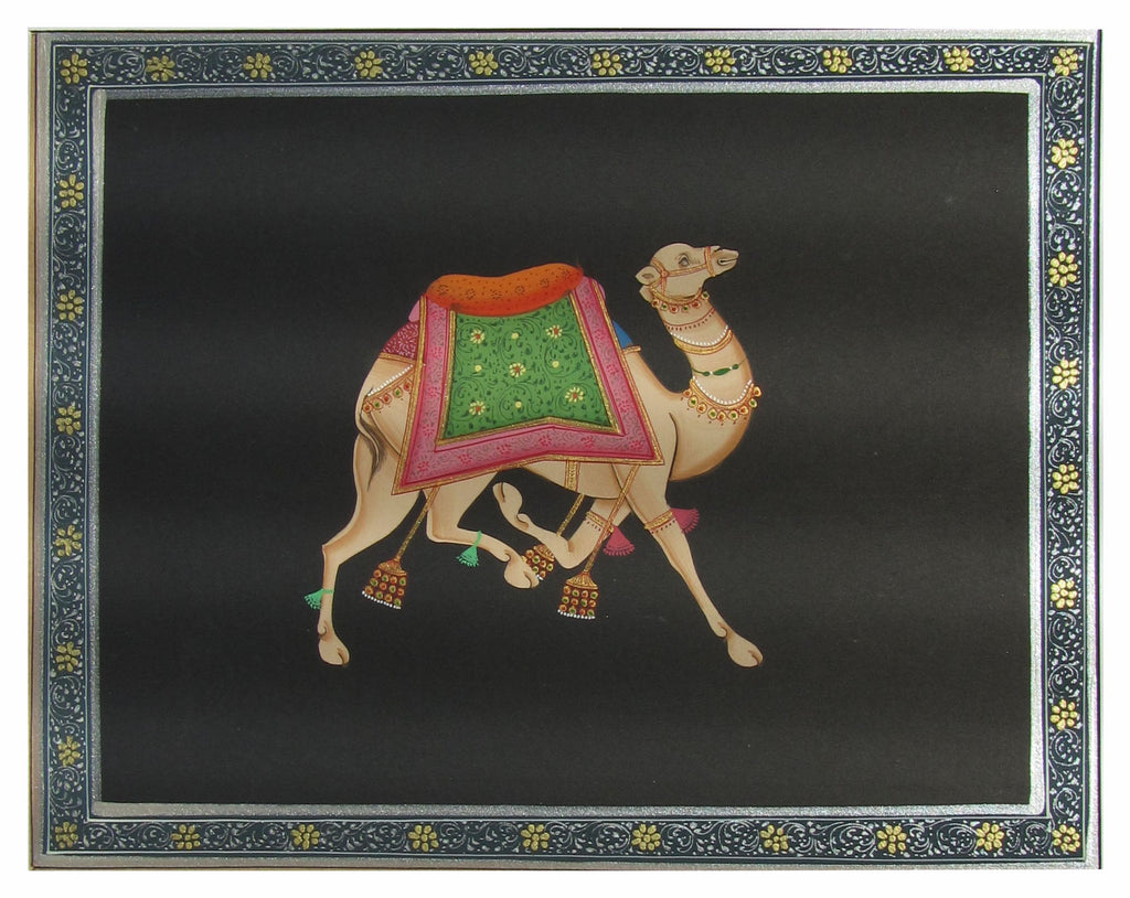 Camel Miniature Original Art Paper Painting Kafalo