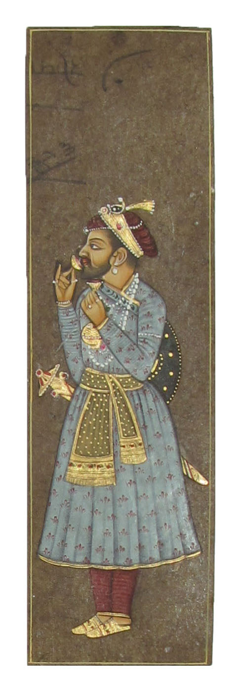 Mughal King Portrait Original Art Paper Painting Kafalo