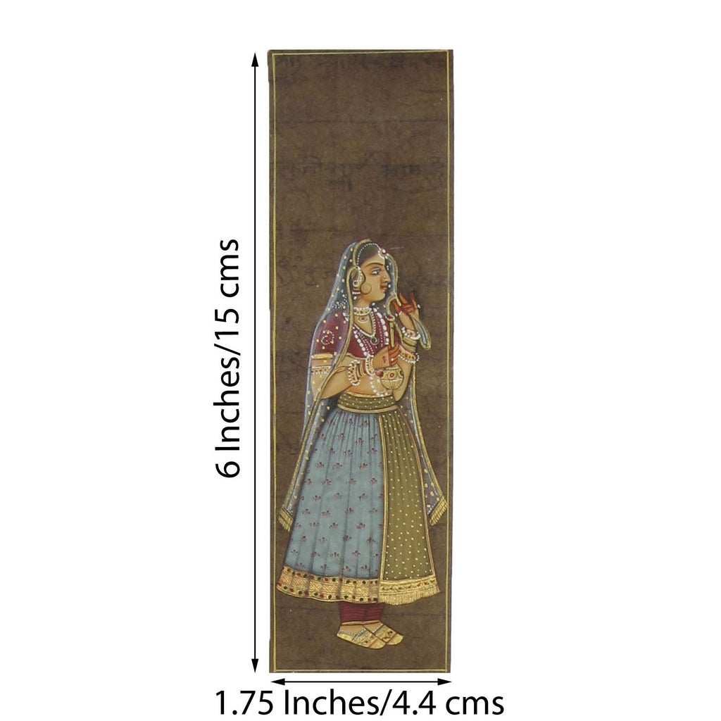 Mughal Queen Portrait Original Art Paper Painting Kafalo