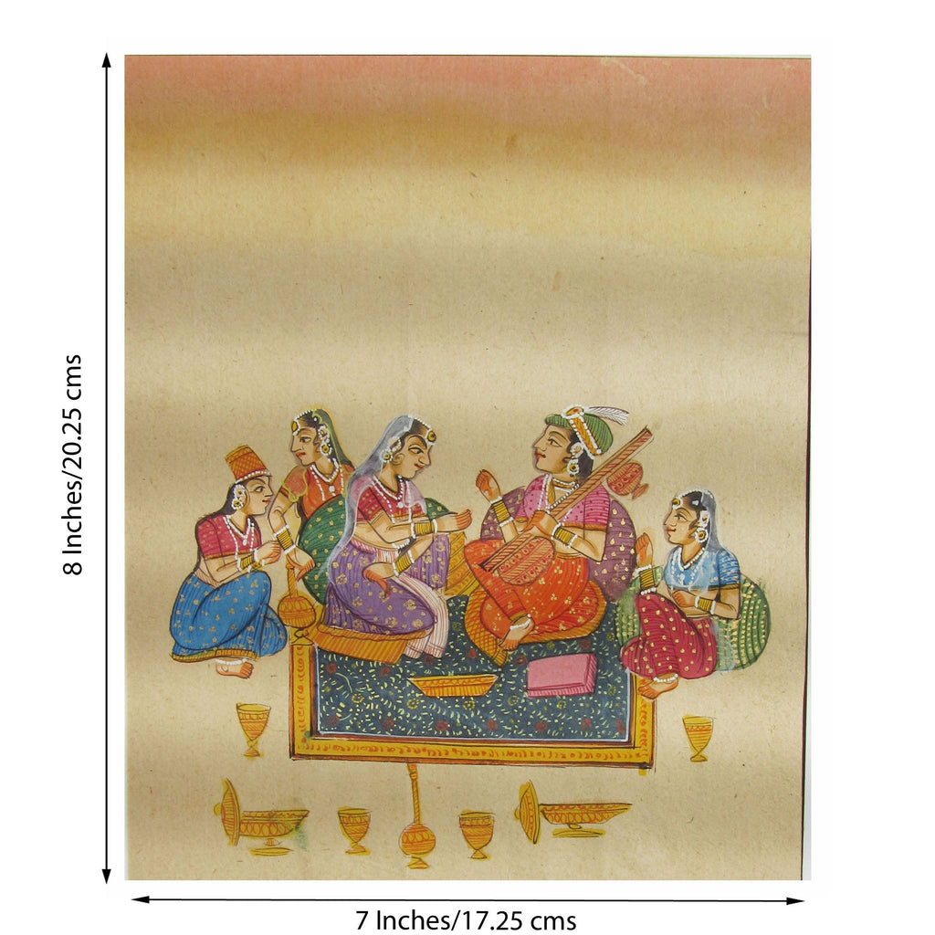 Erotic Mughal Love Scene Original Art Paper Painting Kafalo