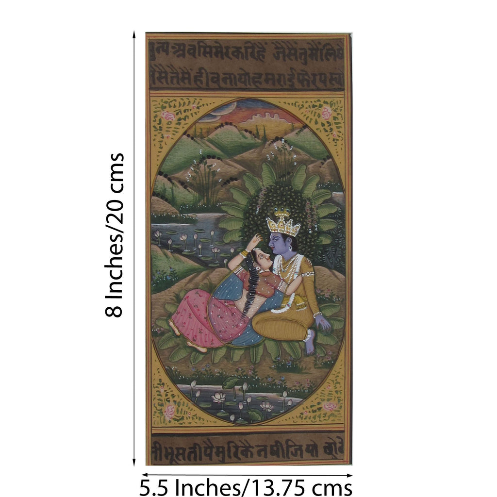 eternal love of Radha Krishna Original Art Paper Painting Kafalo