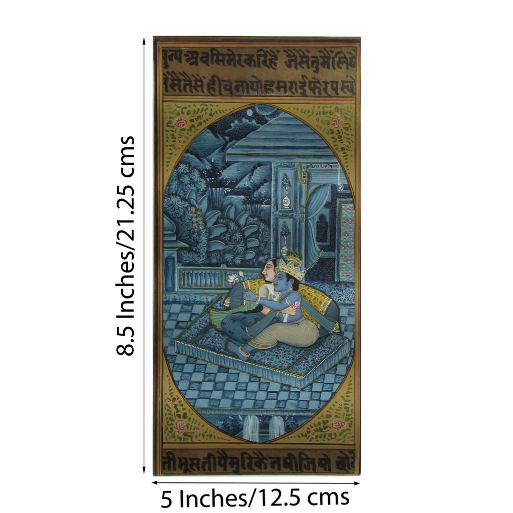 Elegant Painting of Radha Krishna Original Art Paper Painting Kafalo