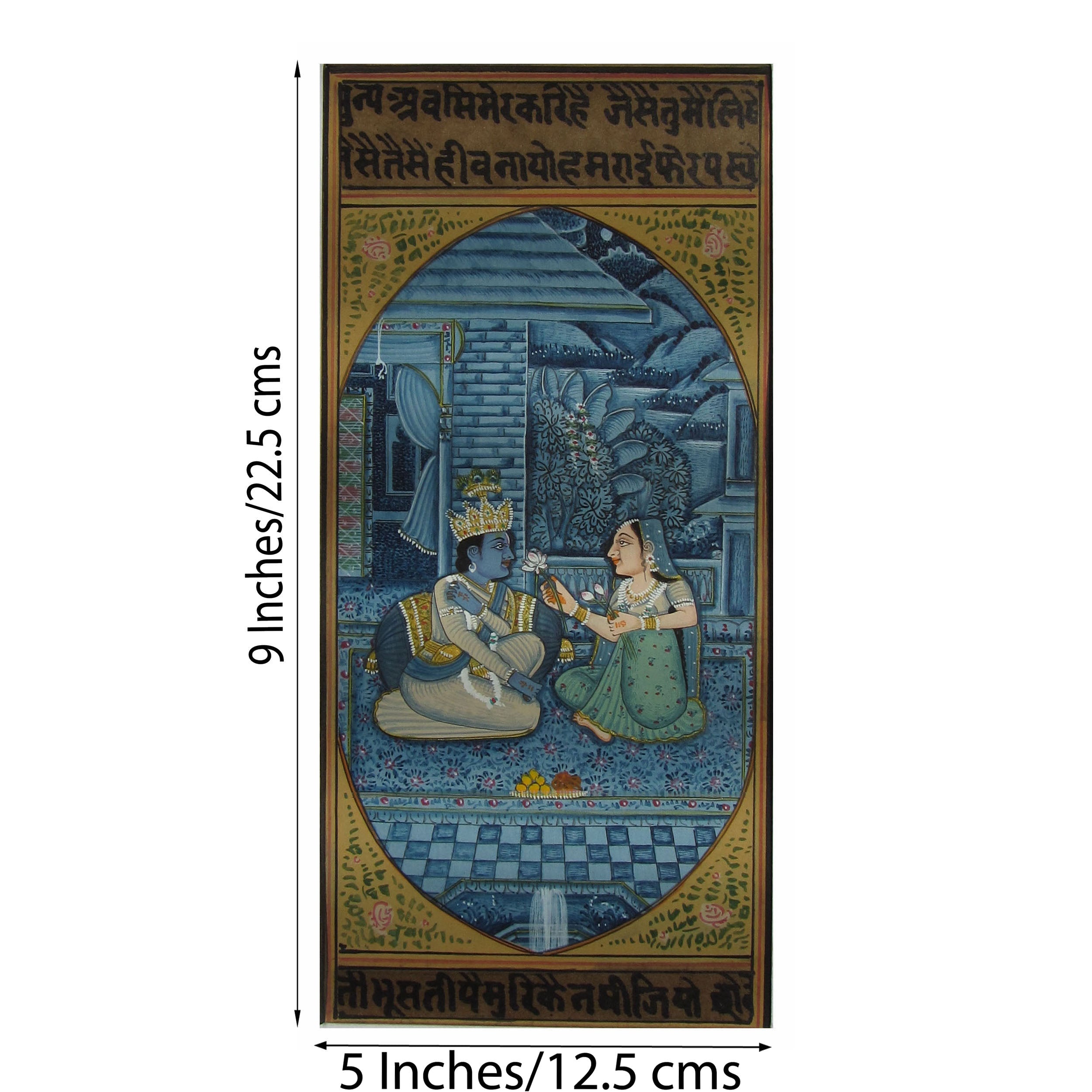 Radha Krishna Graceful Moments Original Art Paper Painting Kafalo
