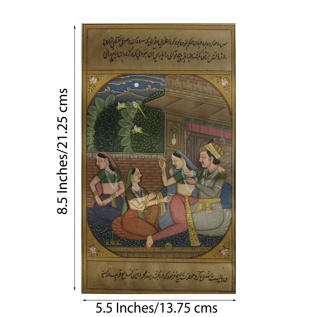 Regal Entertainment Mughal Painting Original Art Paper Painting Kafalo