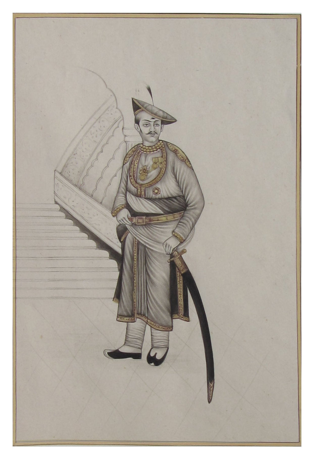 Prince of Royal Dynasty Original Art Paper Painting Kafalo