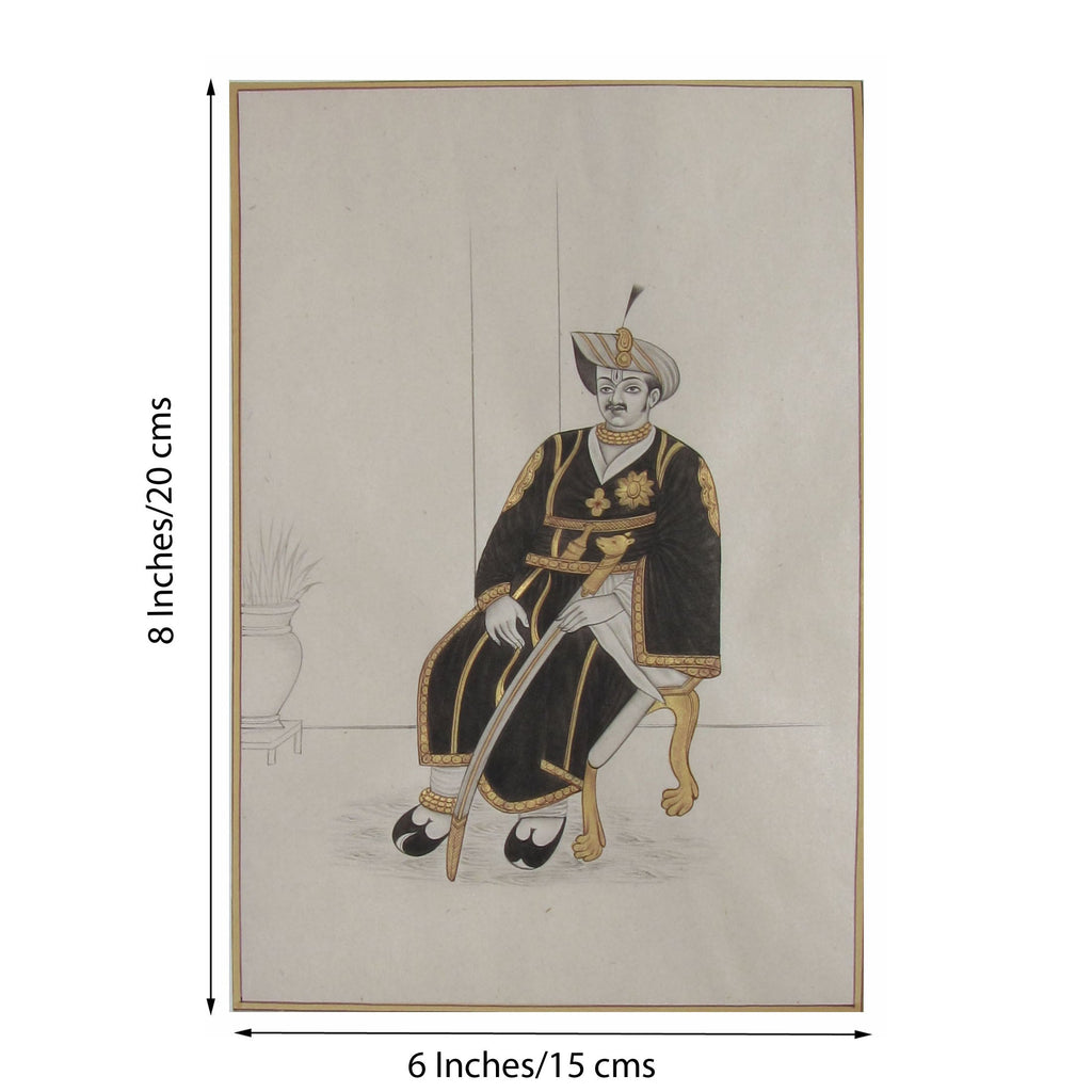 King of Royal Period Original Art Paper Painting Kafalo