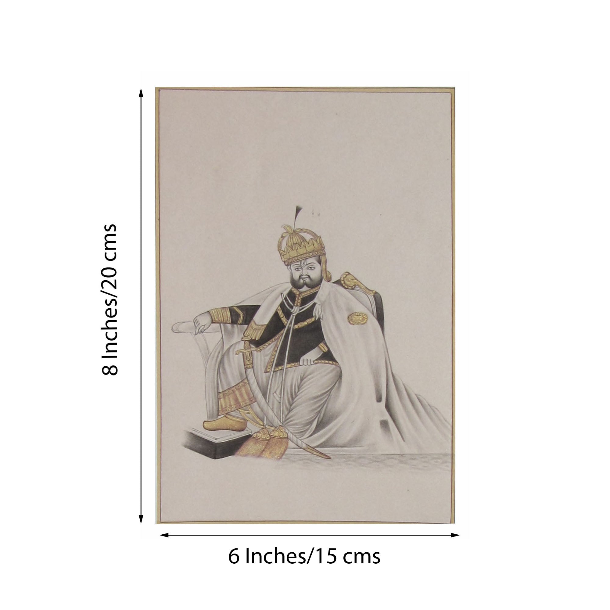 Royal Maharaja of Emperor Original Art Paper Painting Kafalo