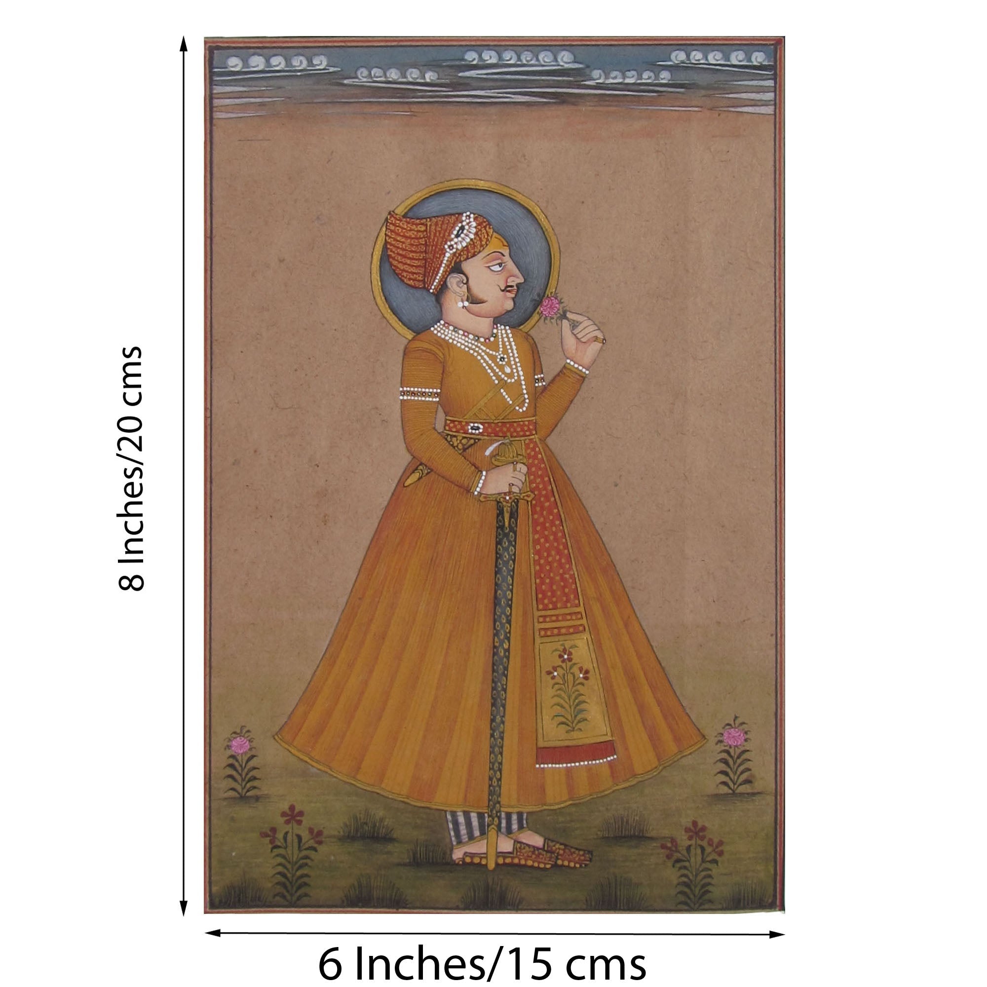 Prince with Sword Original Art Paper Painting Kafalo