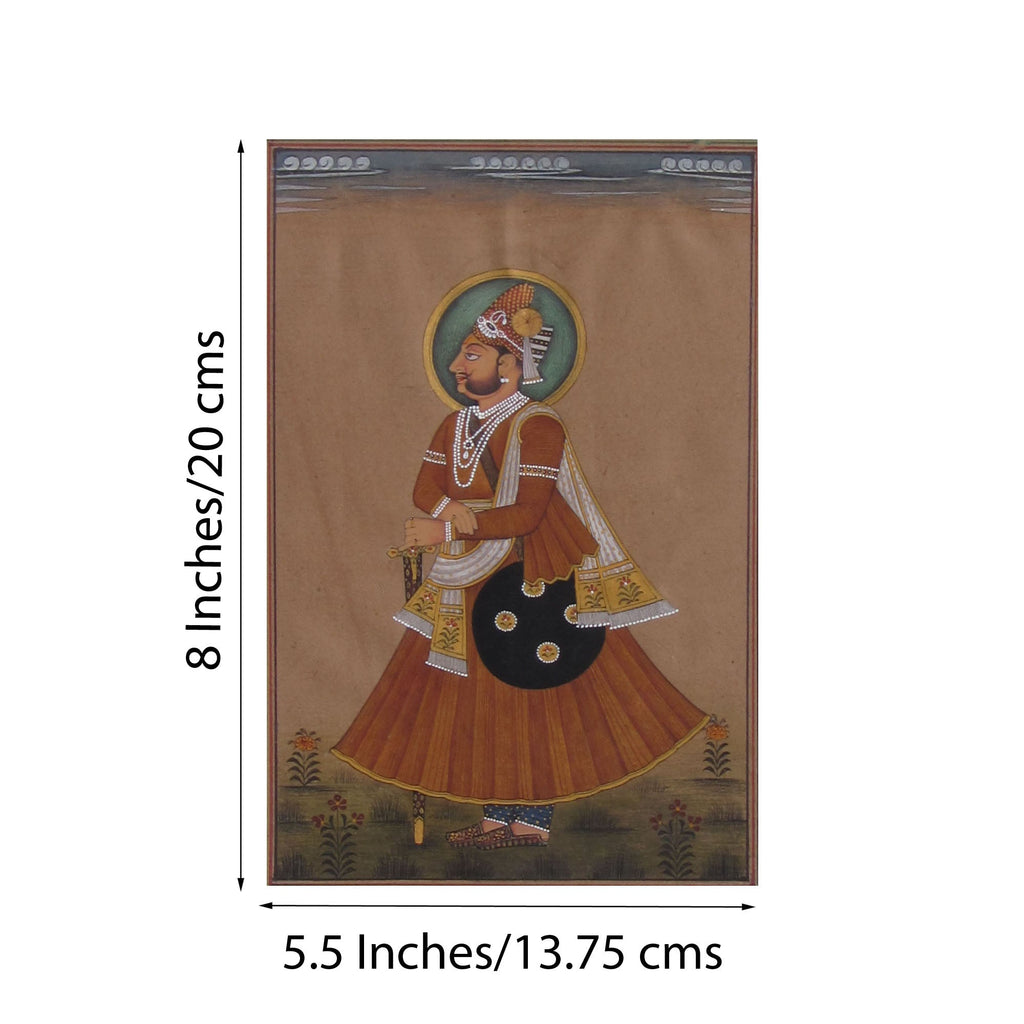 Prince with Sword and Shield Original Art Paper Painting Kafalo