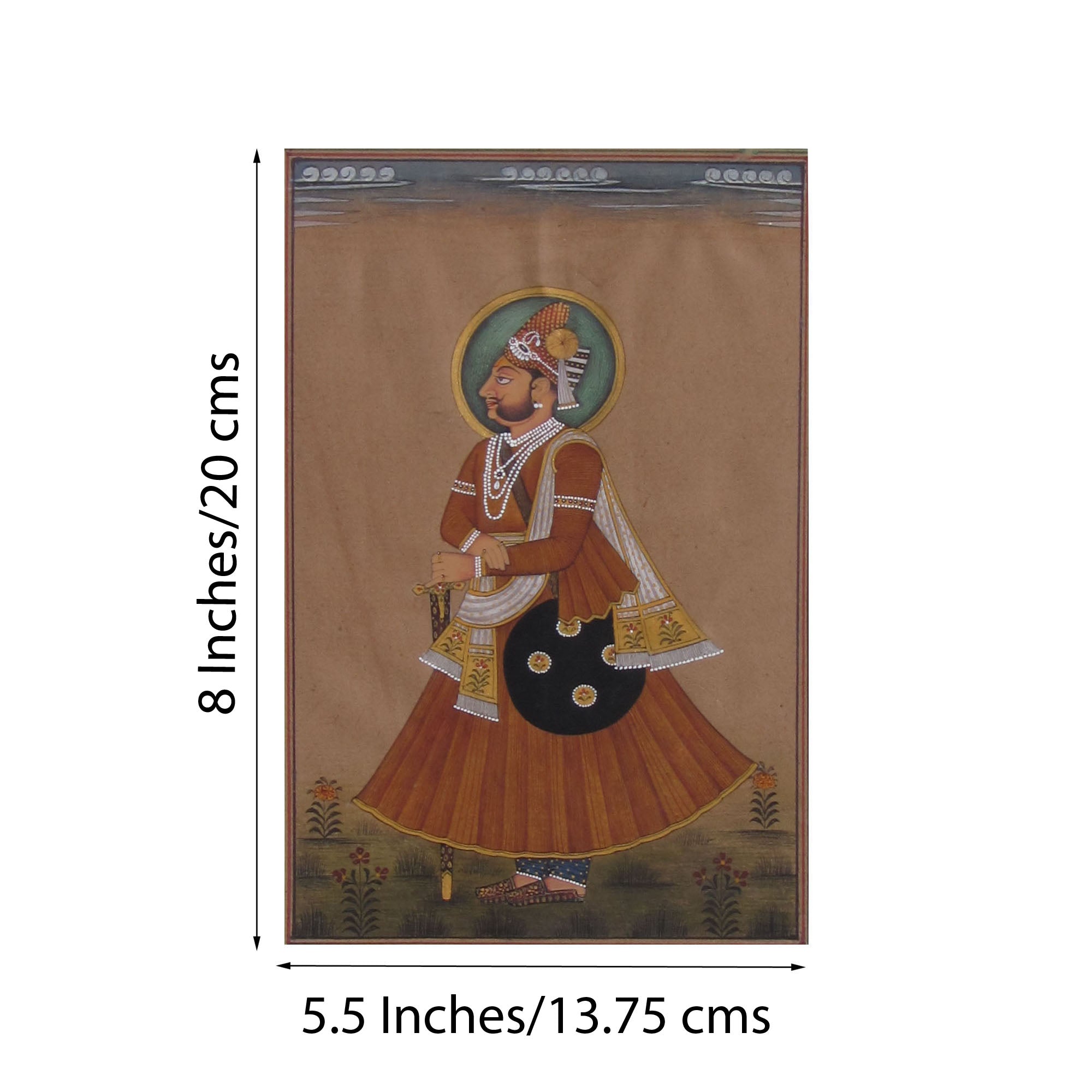 Prince with Sword and Shield Original Art Paper Painting Kafalo