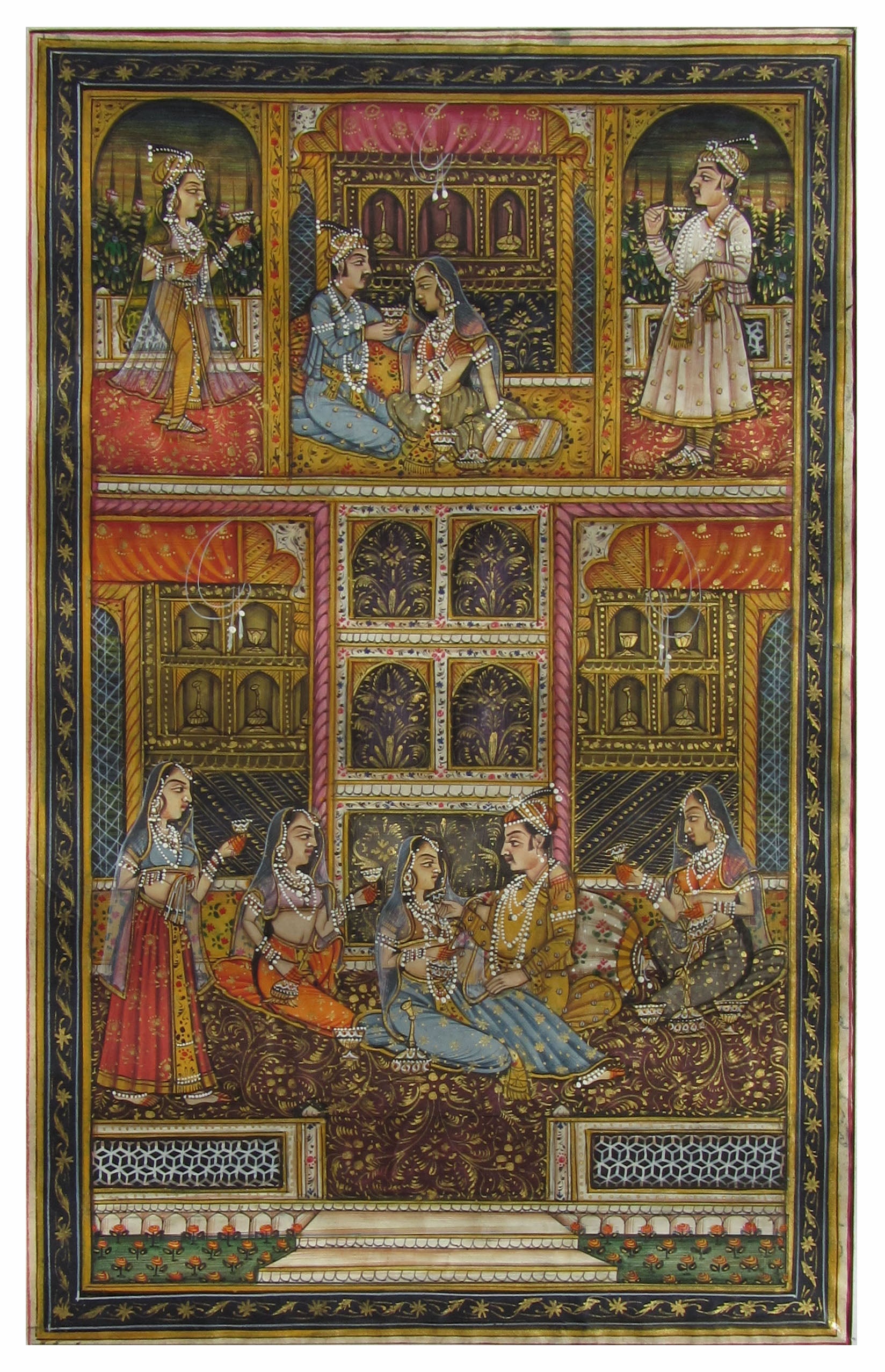 Mughal Love Scene Original Art Paper Painting Kafalo