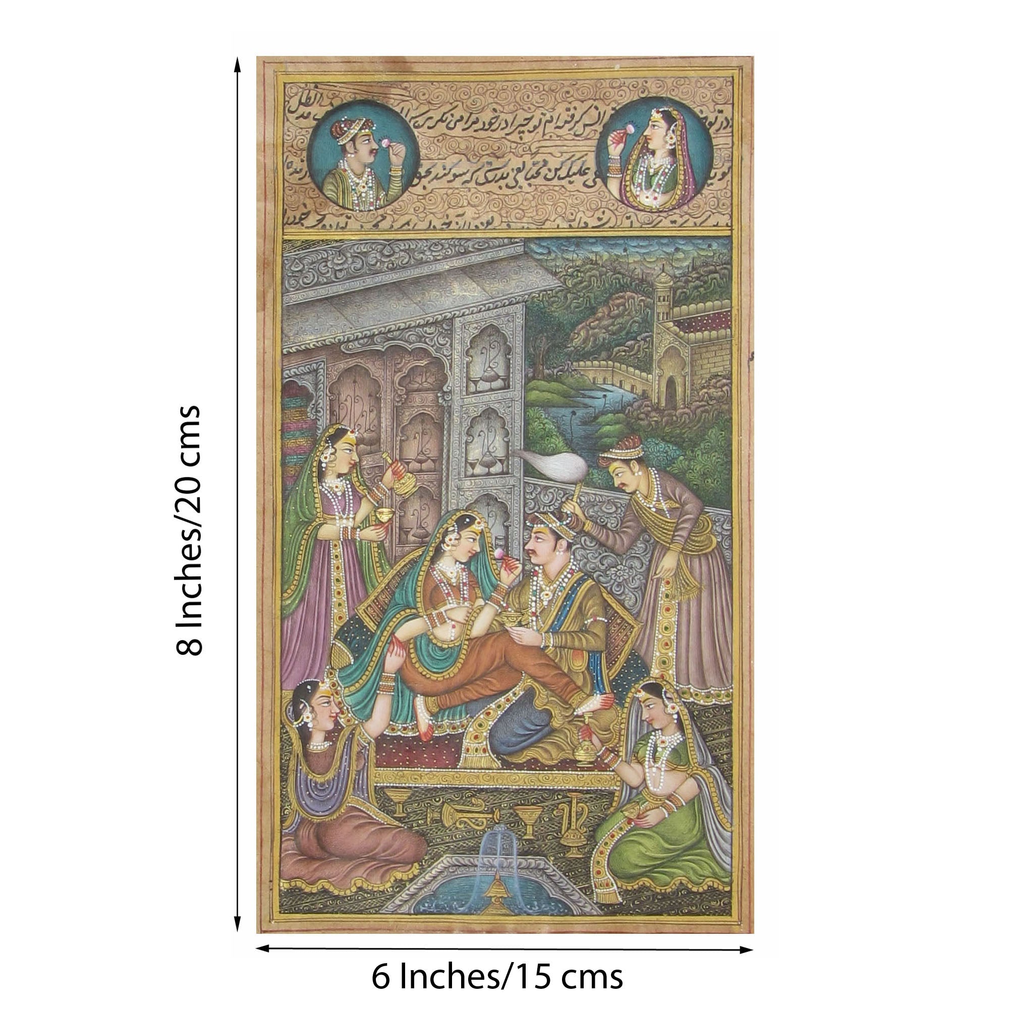 Passionate Mughal Love Scene Original Art Paper Painting Kafalo