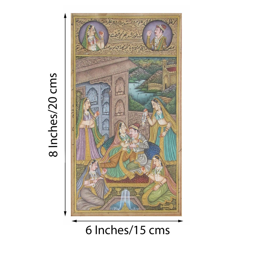 Mughal Love Scene Original Art Paper Painting Kafalo