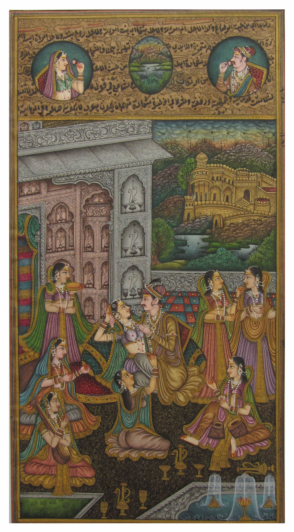 Dignified Mughal Love Scene Original Art Paper Painting Kafalo