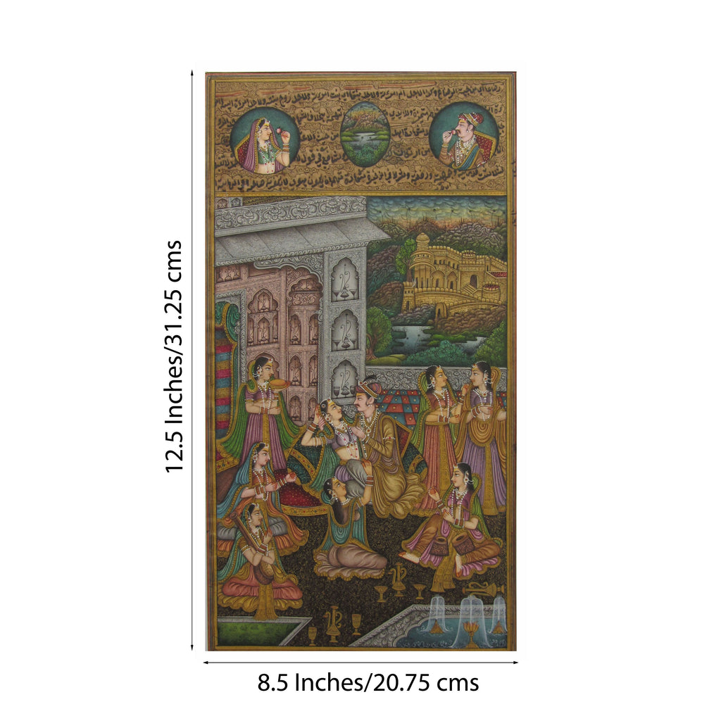 Dignified Mughal Love Scene Original Art Paper Painting Kafalo