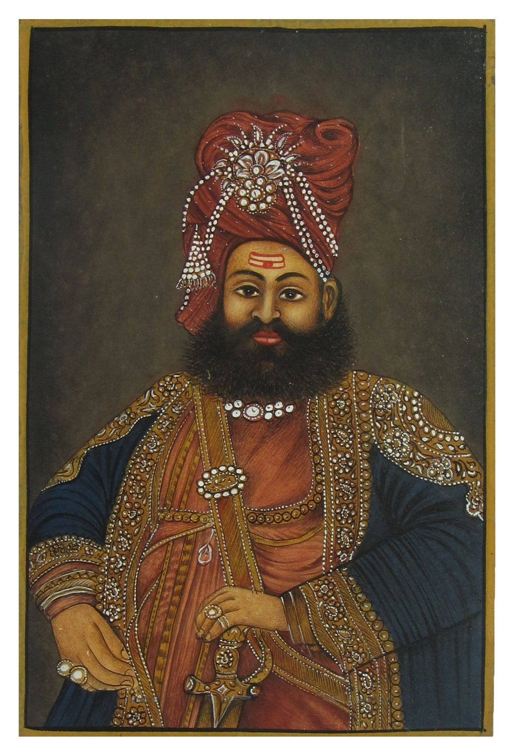 Nawab of Mughal Kingdom Original Art Paper Painting Kafalo
