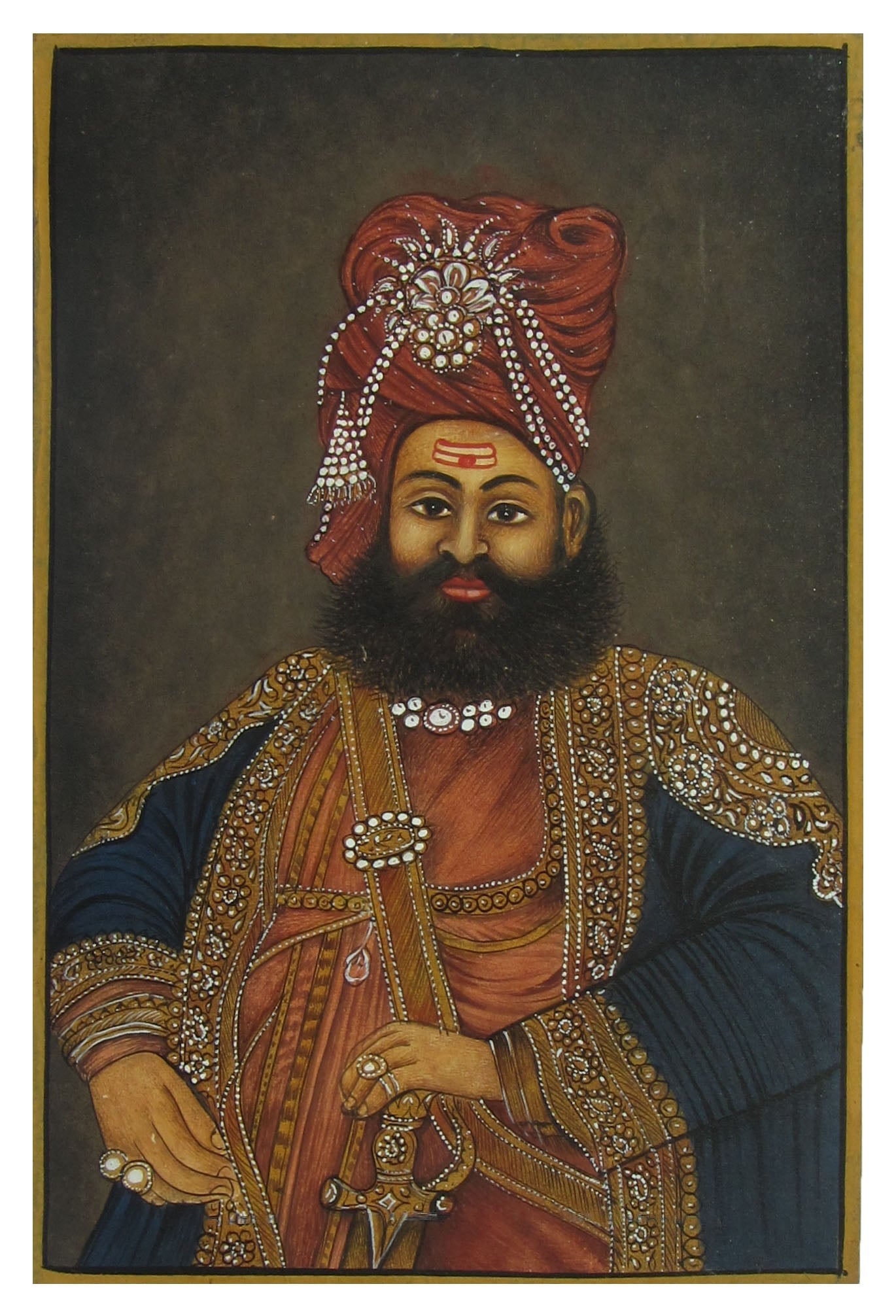 Nawab of Mughal Kingdom Original Art Paper Painting Kafalo