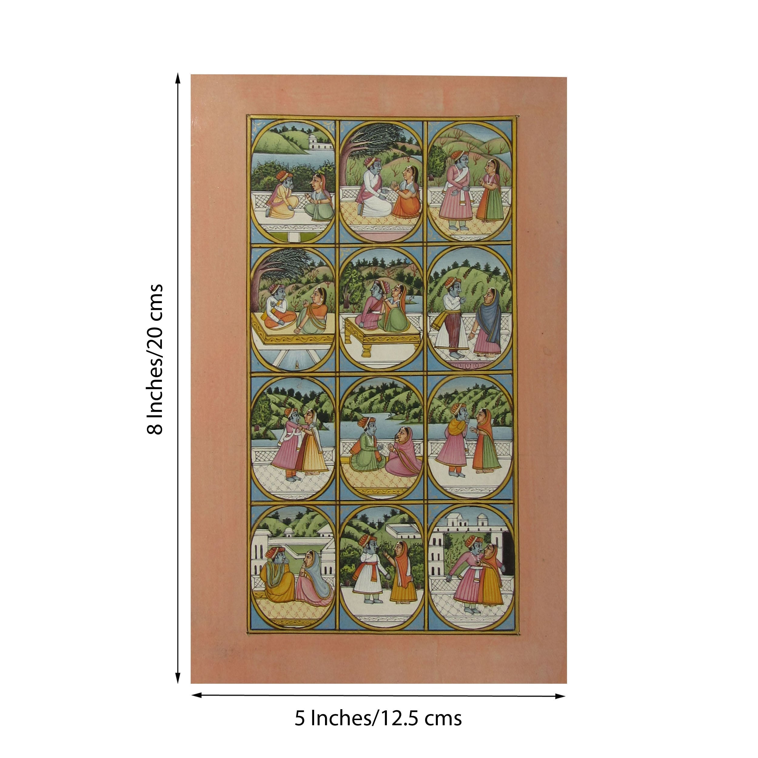Radha Krishna Original Art Paper Painting Kafalo