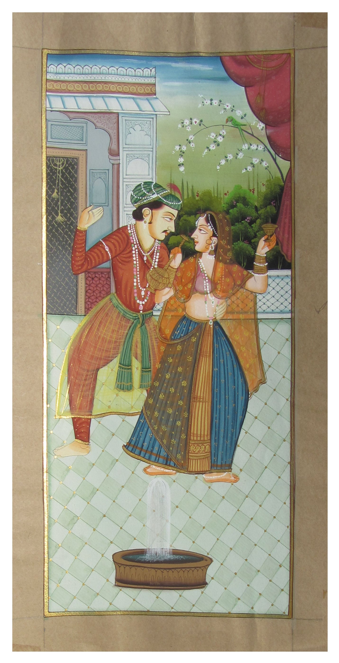 Melody Recreation Mughal Original Art Paper Painting Kafalo