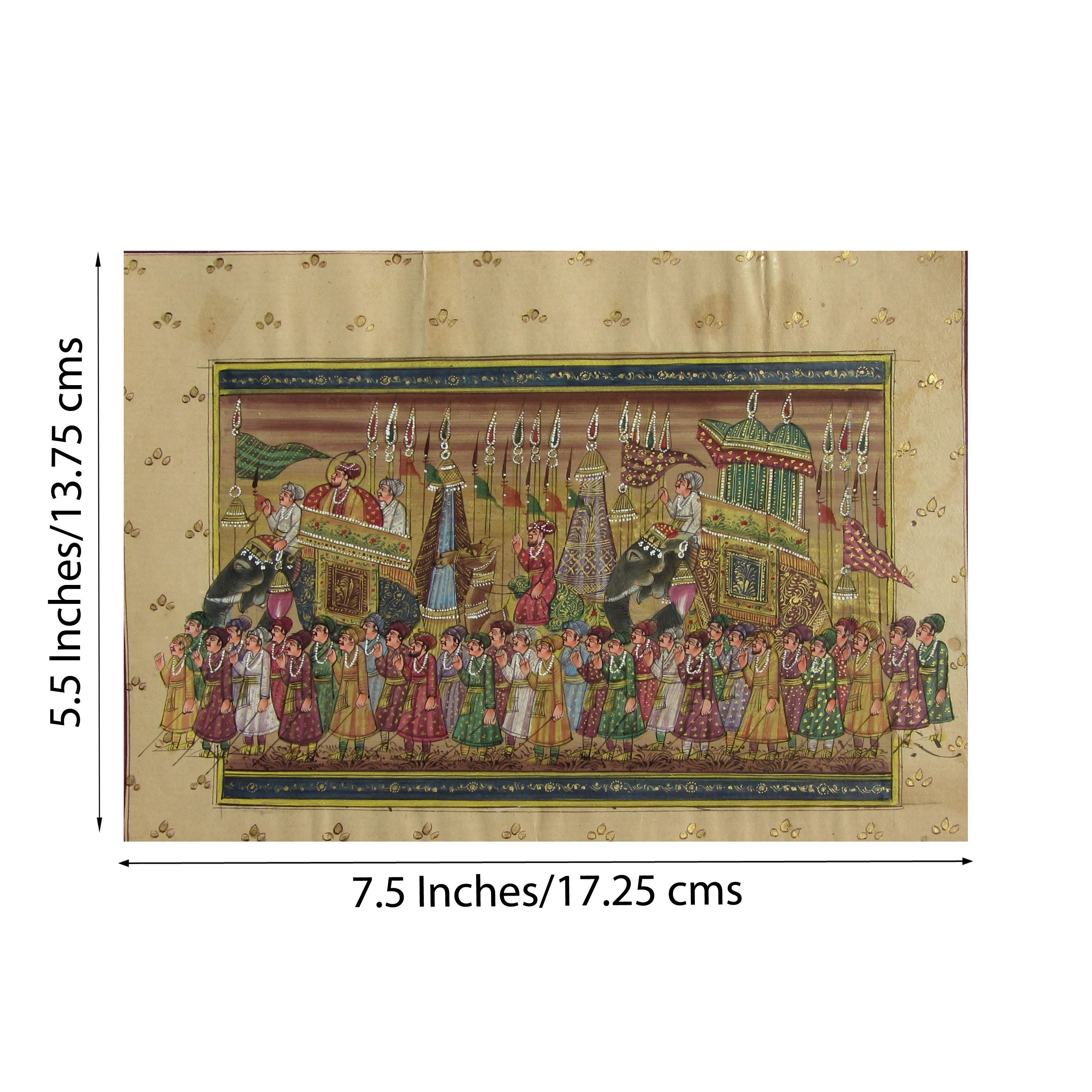 Majestic Mughal Ride Original Art Paper Painting Kafalo