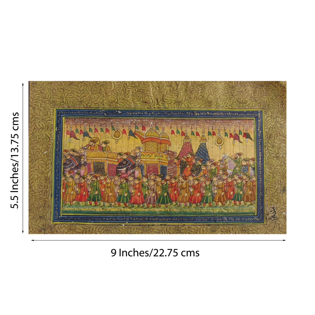 Royal Mughal Troop Original Art Paper Painting Kafalo