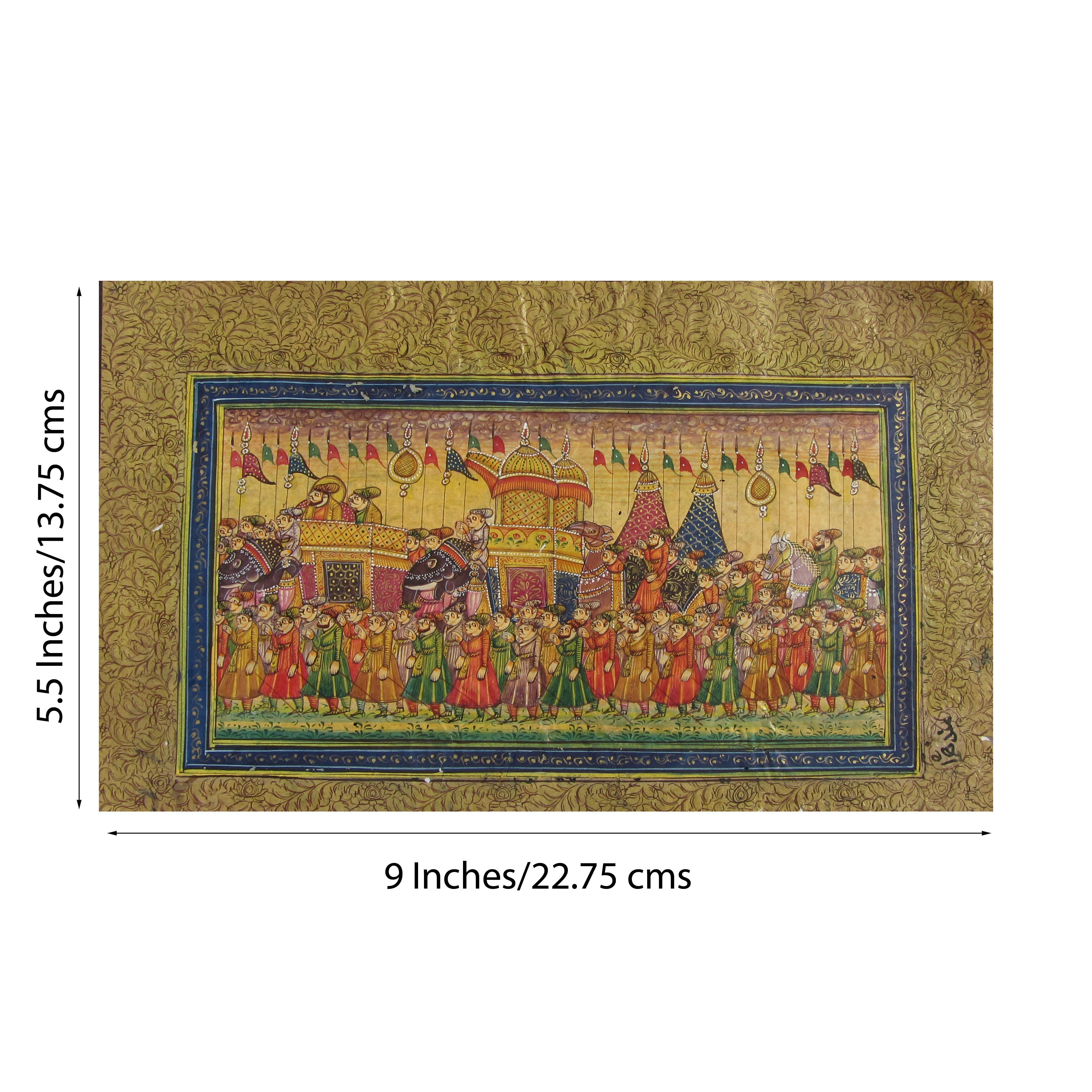 Royal Mughal Troop Original Art Paper Painting Kafalo