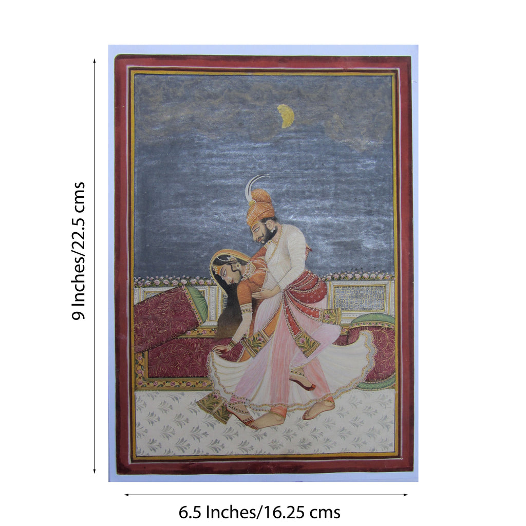 Royal Couple Romancing Original Art Paper Painting Kafalo